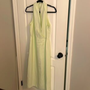 Banana Republic Silk Linen Wrap effect midi dress